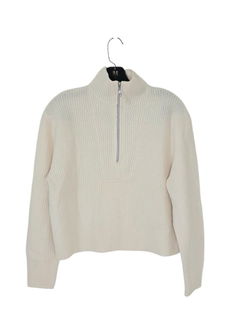 AYR Ivory Extra Fine Merino Wool 1/2 Zip Sweater Women's Small Mockneck